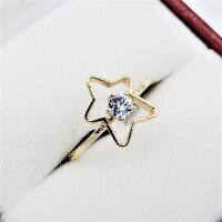 10KT Yellow Gold Natural Tanzanite (0.20ct) Star Ring, Size 3.75, W/A $1235.00