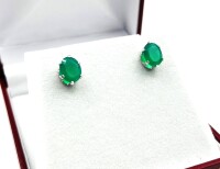 Sterling Silver Natural Green Onyx (3.50ct) Earring, W/A $500.00.