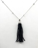 Sterling Silver CZ (0.60ct) and Black CZ (2ct) Pendant With Sterling Silver Chain, W/A $1060.00