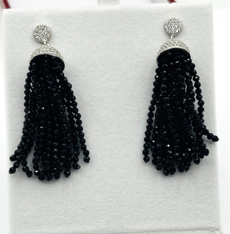 Sterling Silver CZ (2.20ct) Drop Style Earrings, W/A $900.00.