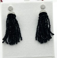 Sterling Silver CZ (2.20ct) Drop Style Earrings, W/A $900.00.
