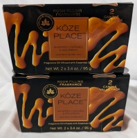 4 New Kōze Place Whipped Caramel & Bourbon Scented Candles. 95g Each. Strongly Scented.