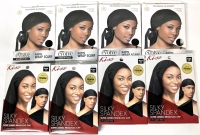 4 New Kiss Silky Spandex Super Jumbo Braid/Loc Caps (22" LxW) & 4 O/S Evolve Satin Wrap Scarves