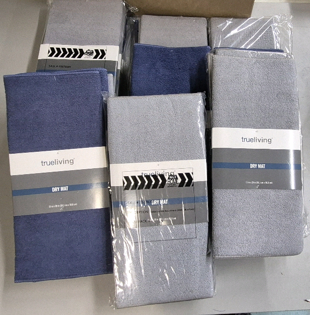 22 New Trueliving Dry Mats 15 by 20" Grey & Blue