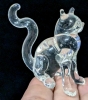 Adorable Handmade Borosilicate Glass Quadrapus (Only 4 Tentacles) & Sitting Cat - Up to 2" Tall - 2