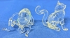 Adorable Handmade Borosilicate Glass Quadrapus (Only 4 Tentacles) & Sitting Cat - Up to 2" Tall - 4