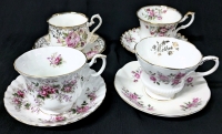 4 ROYAL ALBERT Tea Cups & Saucers incl Cottage Garden + Lavender Rose