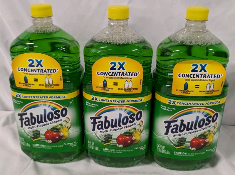 3 New Bottle of Fabulous Multi-Puepose Cleaner. 1.65 L Each.