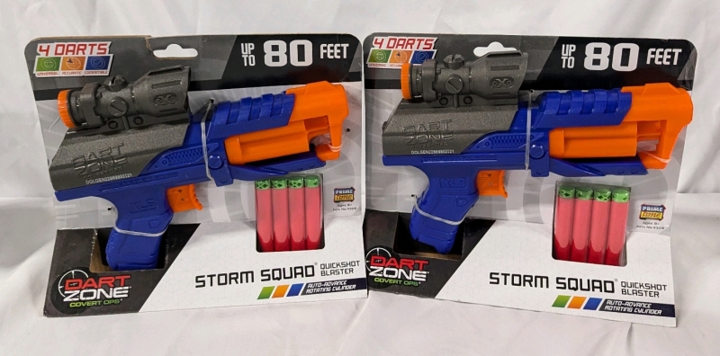2 New Prime Time Dart Zone Cover Ops Storm Squad Quick Shot (Dart) Blasters.