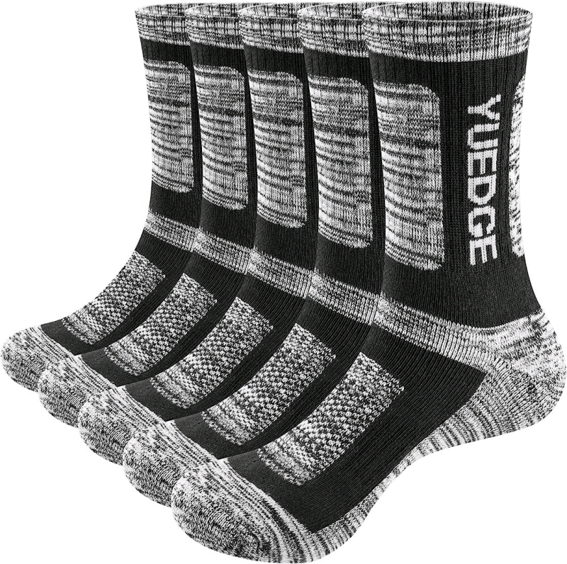 New Yuedge Men's Moisture Wicking Work Socks (Size: Large)