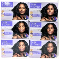 6 New DARK & LOVELY Triple Nourished Silkening No-Lye Hair Relax Systems