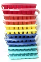 12 New Colourful Ice Cube Trays with Lids | 4.75" x 11.5" x 1.5"