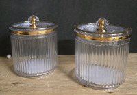 2 New | Plastic Bathroom Cansiters W/ Lids 3.5" Tall