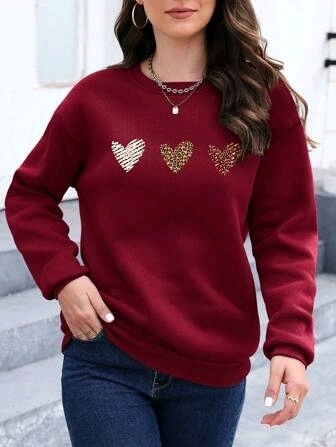 New sz Medium Women's Sweatshirt- Hearts