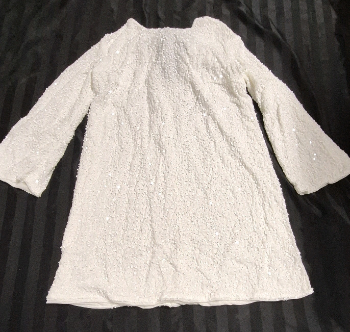 New sz 0XL Women's Sequin Dress with Bow on Back