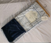New - Two (2) Asheville Acres Faux Fur Referse to Plush Throw Blankets , Blue/White & Grey/White . Each Throw measures 50"&times;60" (4.2ft&times;5ft) - 4