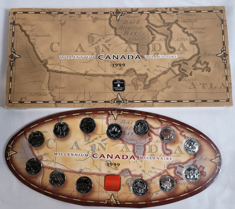1999 Canadian Millennium Month Quarter Coin Set
