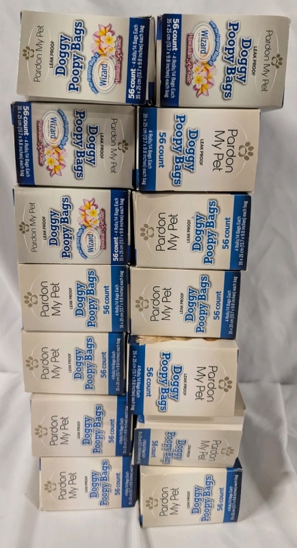 784 (14 x 56 Count) New Pardon my Pet Doggy Pooy Bags.