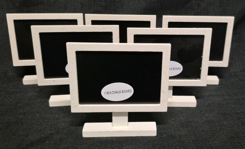 6 New Mini Chalk Board Displays 5" Tall and 4.75" Wide
