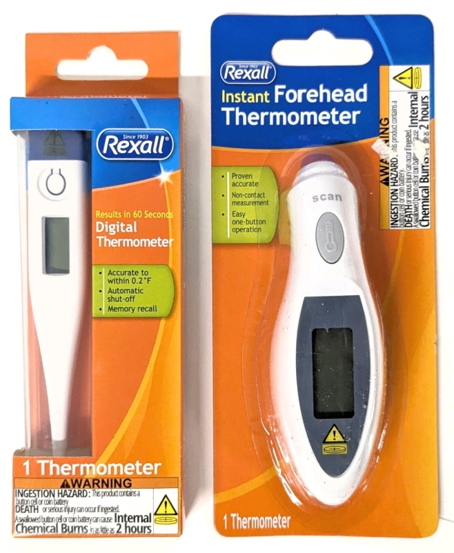 New Rexall Instant Forehead Thermometer & Digital Thermometer