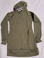 New sz Small Women's Hoodie Khaki Long Sweatshirt with Pockets