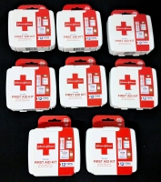8 New Johnson & Johnson To Go Mini First Aid Kits with 12 Items in Each