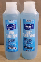 New - Two (2) Suave Essentials Daily Clarifying Cleansing Shampoo , 665ml Bottles