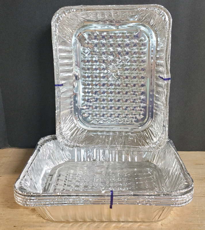 New - 10 (ten) Aluminum Cooking Half Steamer Pans . Each Pan measures 12.5"&times;10 1/4"&times;2.5"
