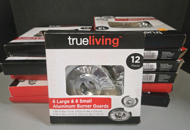 144pcs New | True Living 72 Large & 72 Small Aluminum Burner Guards