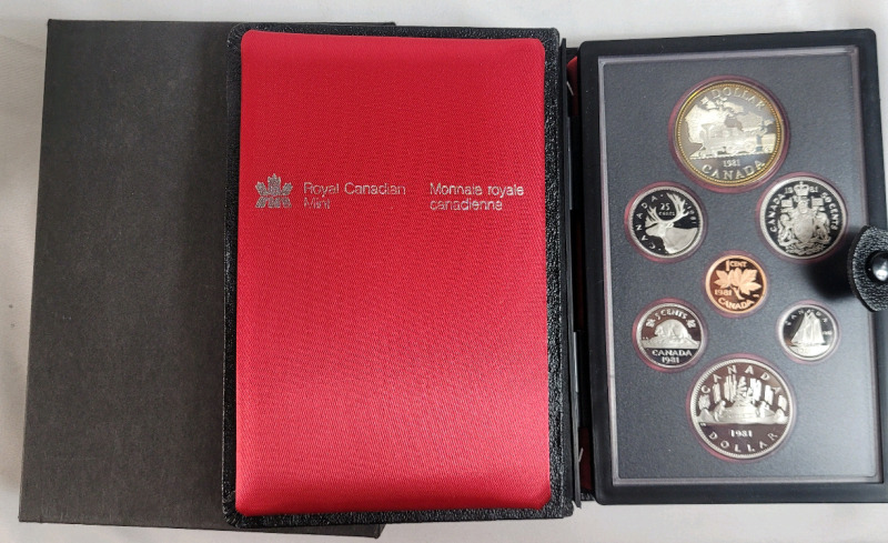 1981 Canadian Silver Trans-Canada Railway Double Dollar 7-Coin Set in Case .