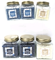 6 New TrueLiving 85g Scented Candles in Textured Glass Jars : 2 each Deep Blue Sea, Coastal Breeze & Ocean Mist