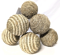 6 New Braided & Twisted Wicker Decorative Balls | 12.5" Circumference
