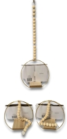 3 New Wood & Metal Beaded Hanging Wall Shelf | Holds Up to 2lbs - Shelf 3" x 3.5", 19.75" Long incl Bead Line