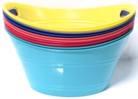 10 New Colorful Plastic Tubs with Handles | 12.5" x 9.25" x 6.5" Tall