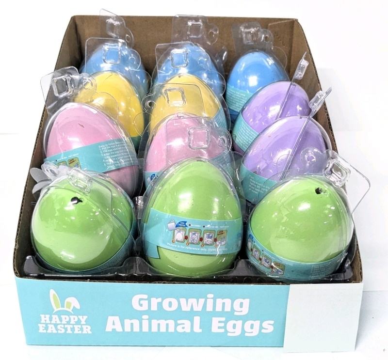 12 New Growing Mystery Animal Eggs : Just add Water! 2.25" Tall ea