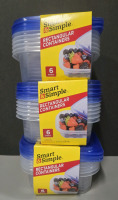 18 New | Smart & Simple Rectangular Containers | Freezer & Microwave Safe