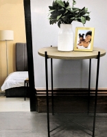 New BellaVilla Living Wood & Metal Accent Table - 15.75" x 15.75" x 20"