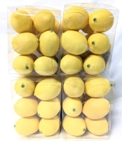 4 Packs of 12 New Realistic Artificial Lemons / Fruit Bowl Fillers - Approx 3" Long