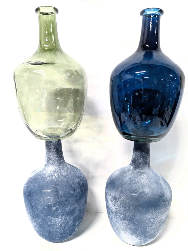 4 New Decorative Glass 10" Vases