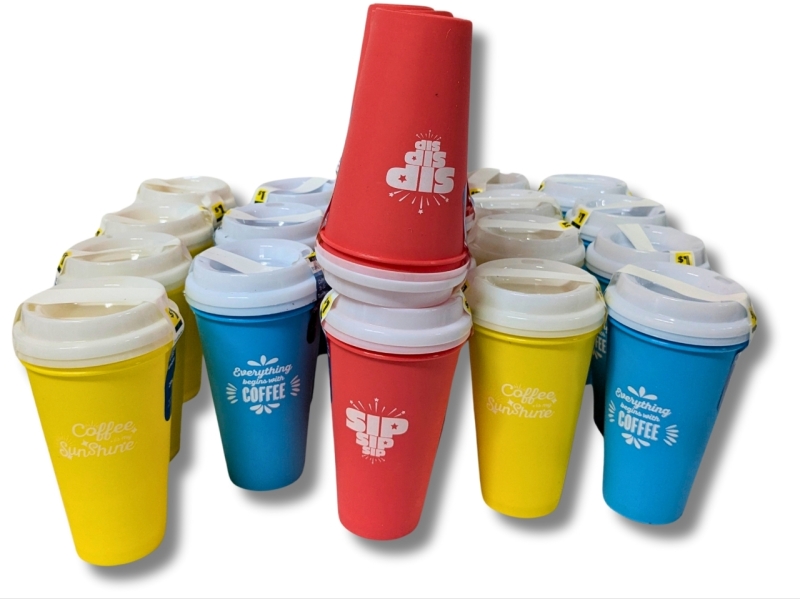 23 New 2-Pack Color Pop 473ml Coffee To Go Tumblers with Lids