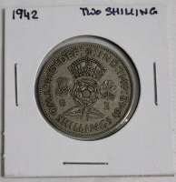 1942 Great Britain Silver Two Shilling Coin