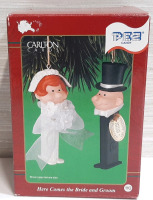 Like Brand New Carlton Cards Heirloom Collection Pez Candy Dispensers, "Here Comes the Bride and Groom"