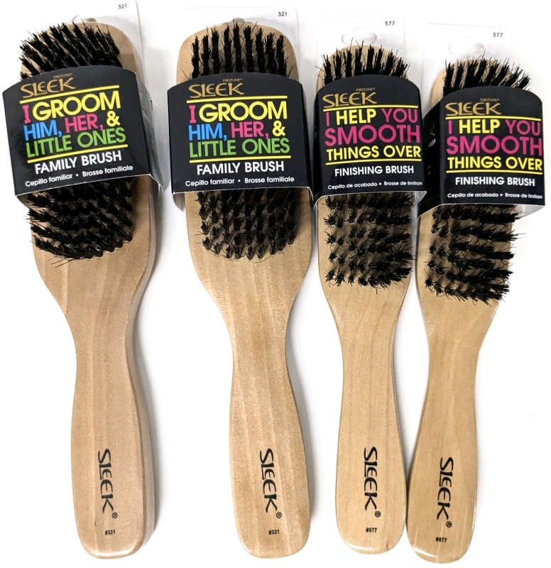4 New SLEEK Brushes : 2x #321 Boar Blend Family Brush & 2x #577 Boat Blend Finishing Brush | Up to 9" Long