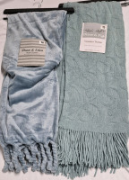 2 New Throws- Sweater & Plush Throws 50 by 60"