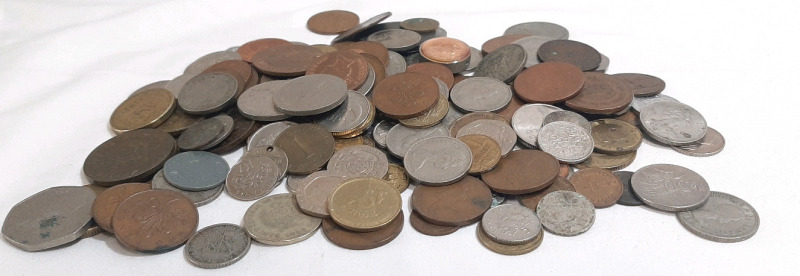 2+lbs World Coin & Token Lot, Including Coins From Portugal, Peru, Belgium & More