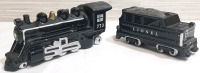 Lionel Enesco 773 Train Salt and Pepper Shakers Set with Stoppers Black Ceramic