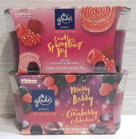2 New Packs of Glade Candles, Candy Sprinkling Joy & Mixed Berry+Cranberry Celebration
