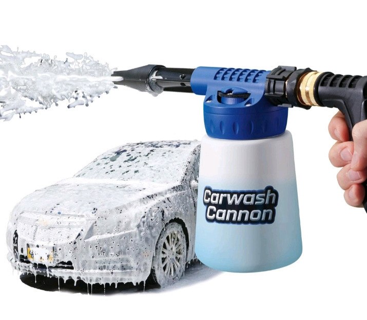 New | Ontel Carwash Cannon Foam Blaster Nozzle Gun for Car, Truck, Boat & More - 5 Spray Settings