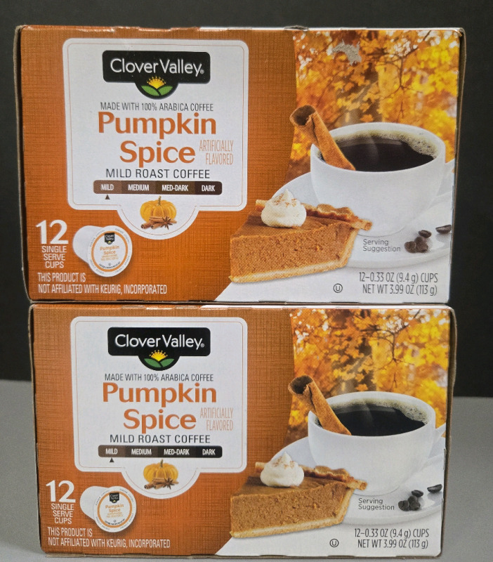 24 New | Clover Valley Single Serve Cups: Pumpkin Spice Mild Roast Coffee