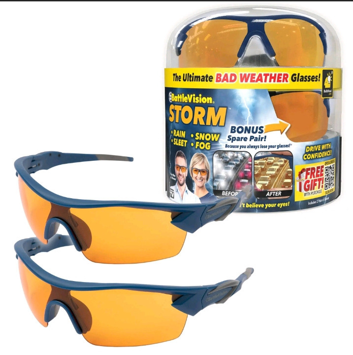2 New | Bulbhead Battle Vision Storm Glasses | The Ultimate Bad Weather Glasses